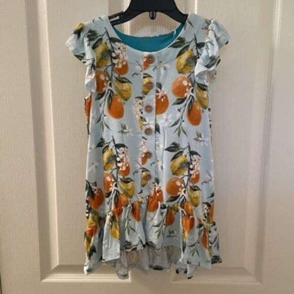 Posh Peanut Mirabella Ruffled Cap Sleeve Henley Hi-Low Dress Girls Size 3T NWT - Picture 1 of 10